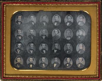 (HARVARD) JOHN ADAMS WHIPPLE (1822-1891) Pair of whole-plate daguerreian composites of students said to be graduates of Harvard Medical